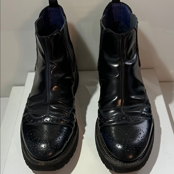 Black Leather Men's Chelsea Boots size 40. Made in Italy - Picture 5 of 8